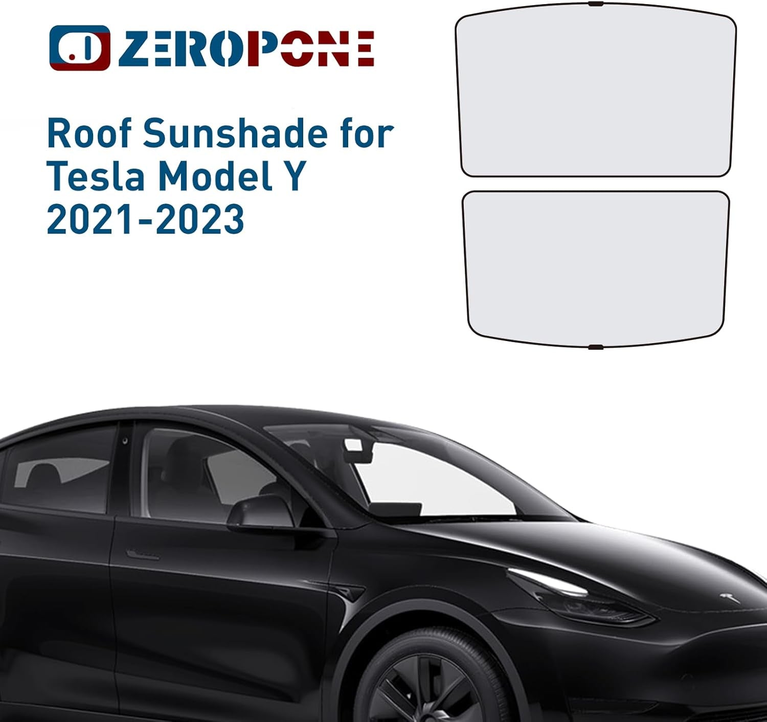 Tesla Model Y Roof Sunshade 2021-2024, Foldable Model Y Sunshade Roof, Tesla Model Y Glass Roof Sunshade, Front & Rear Model Y Sun Shade, Top Windows Sun Shade Windshield and Sunroof