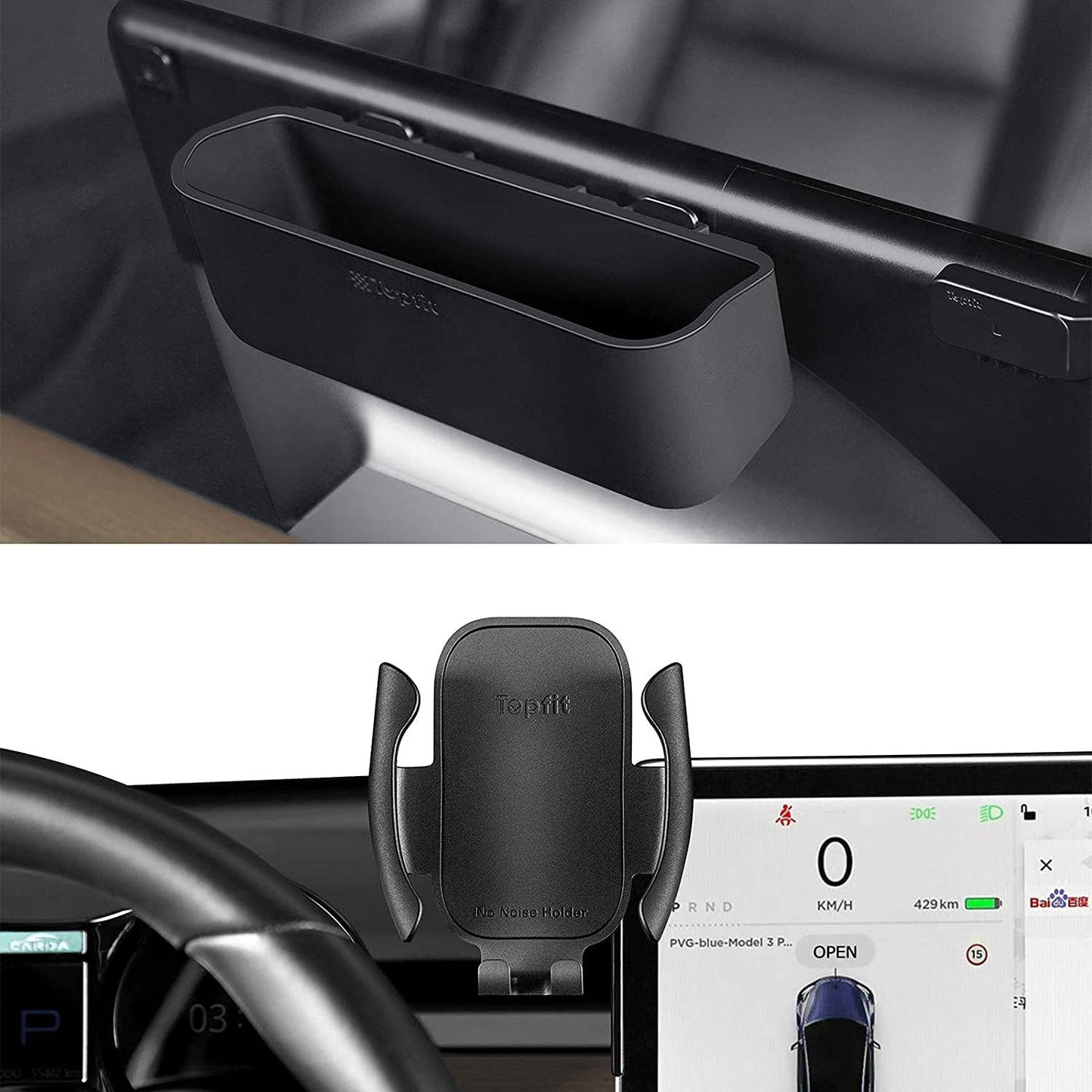 Tesla Model 3 and Model Y Silicone Phone Mount - Premium Phone Holder Accessory