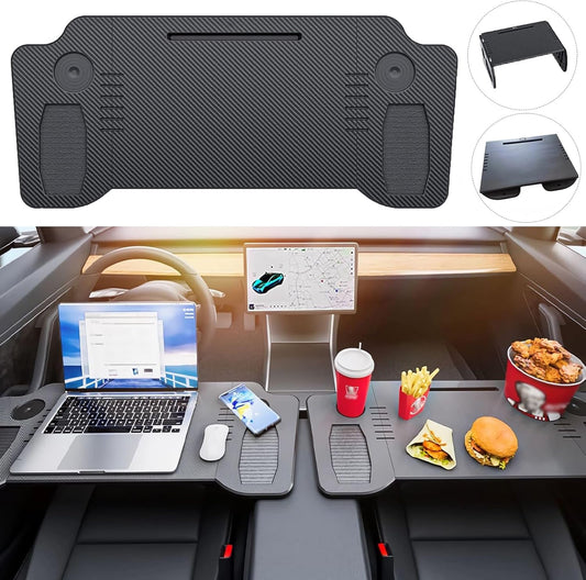 Upgraded Foldable Car Laptop Desk for Tesla Model Y & 3 - Perfect Travel & Remote Work Accessory, Ideal Christmas Gift!