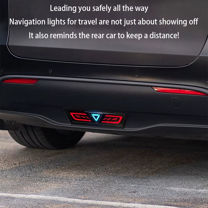 Tesla Model Y Compatible Navigation and Rear Bumper LED Lights with Flowing Turn Signals and Brake Light Modification