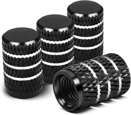 Premium Black Aluminum Alloy Tire Caps - 4PCS Valve Stem Caps for Model Y, X, S, and 3