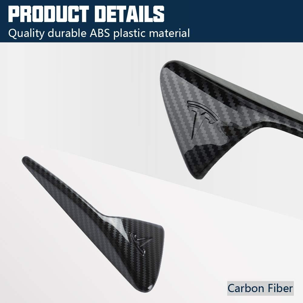 Compatible with Tesla Model 3 Model Y Turn Signal Cover 2019-2021, ABS Plastic Side Marker Indicator Cover Carbon Fiber Cap Camera Mirror Indicator Cover, Glossy Carbon Fiber Cap, 2PCS