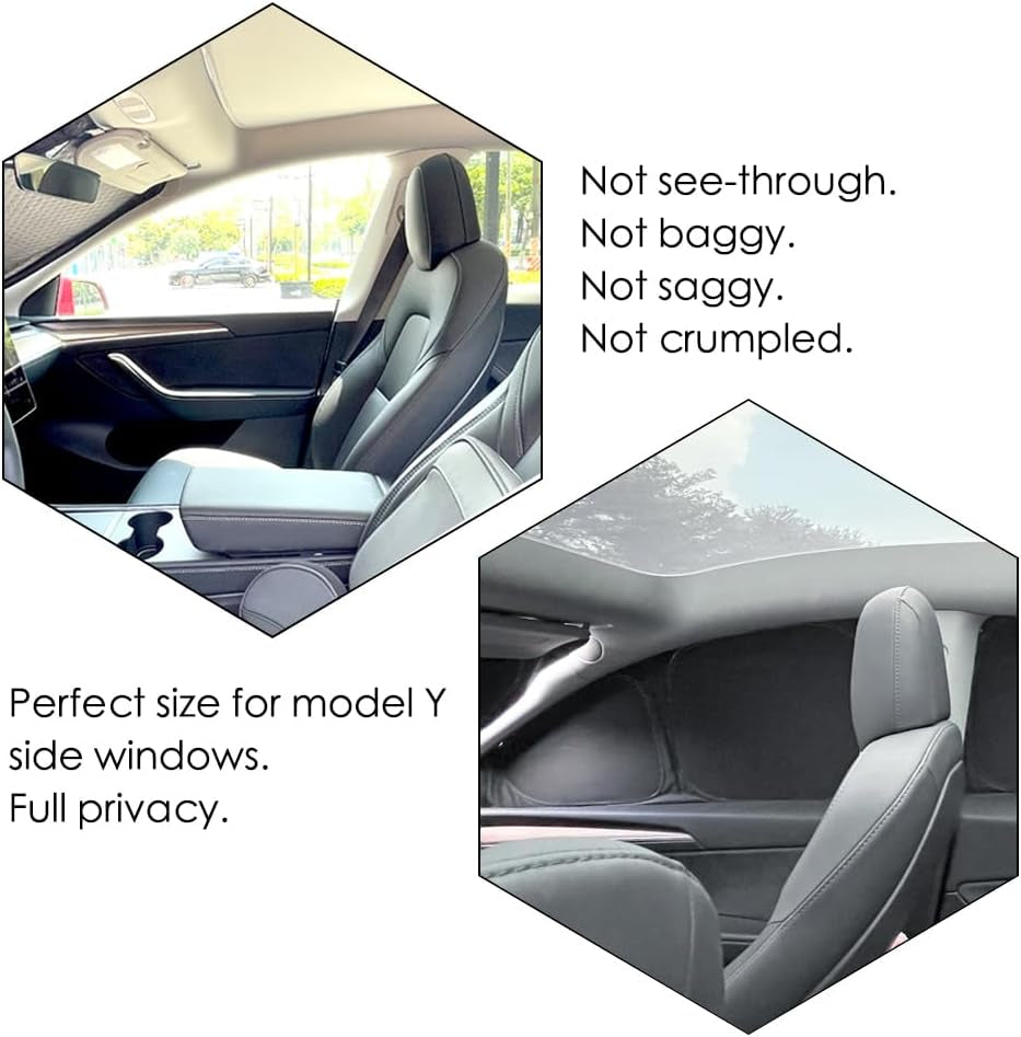 Upgraded Camping Privacy Curtain 8-Piece for Tesla Model Y Camping Shades Privacy Screens Tesla Model Y Sunshades UV Blocker Darker Thicker 5-Layer Material Tesla Accessories Foldable