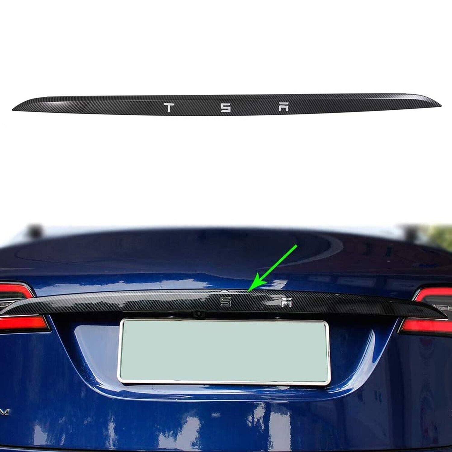 Rear Tailgate Trunk Lid Garnish Trim for Tesla Model X 2018-2020 Car Exterior...