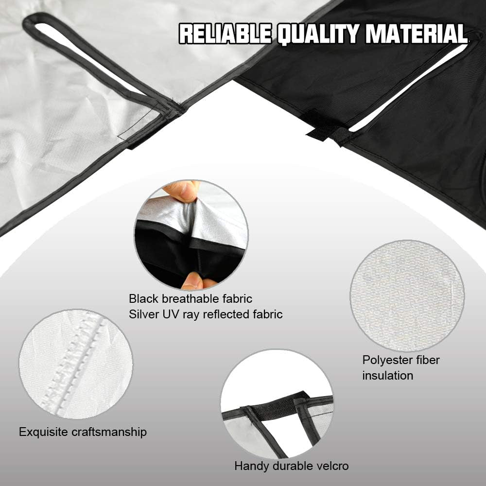 Premium Foldable Sunshade for Tesla Model 3 & Model Y - 210T Double Layer Heat Shield with Elastic Fastening and Storage Bag