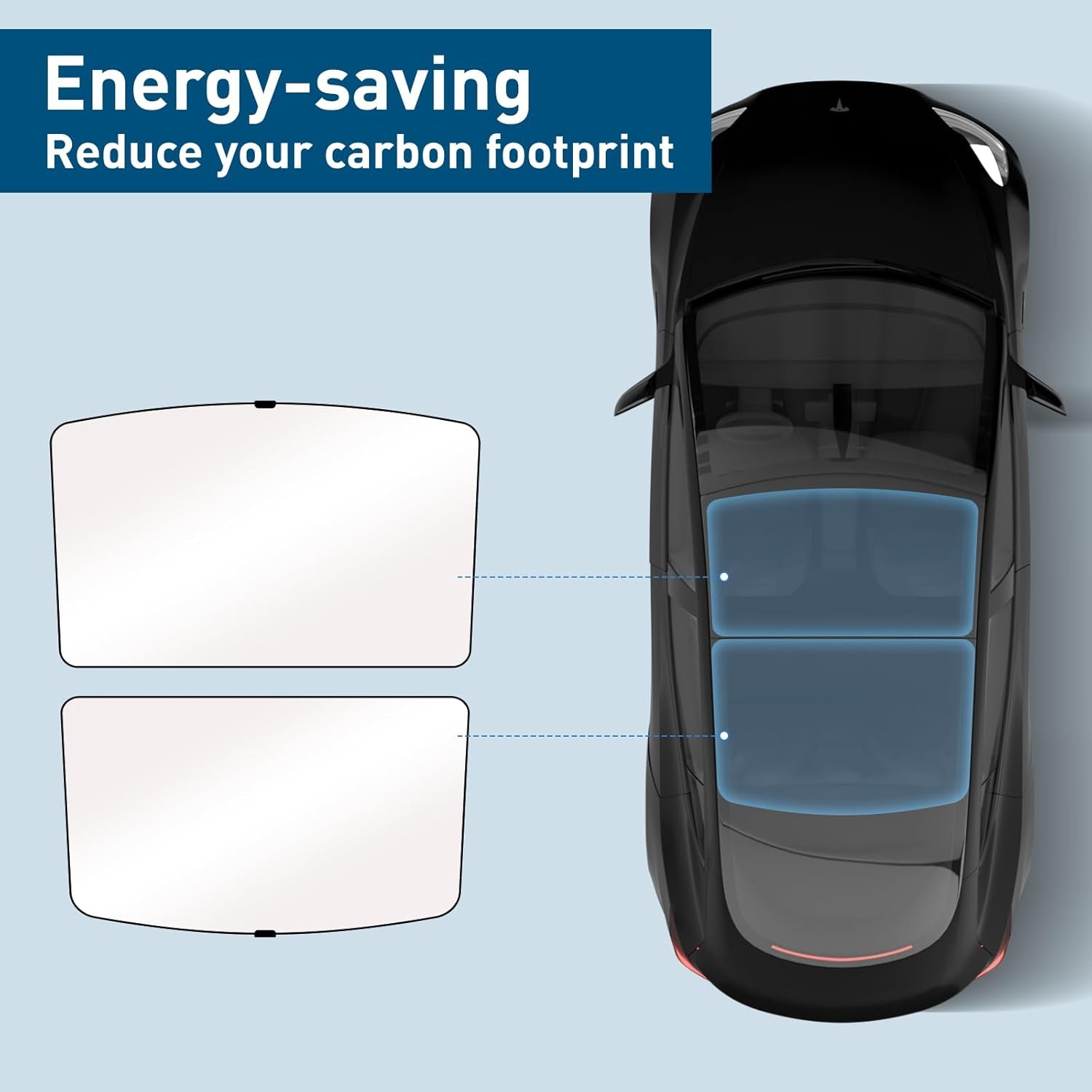 Tesla Model Y Roof Sunshade 2021-2024, Foldable Model Y Sunshade Roof, Tesla Model Y Glass Roof Sunshade, Front & Rear Model Y Sun Shade, Top Windows Sun Shade Windshield and Sunroof