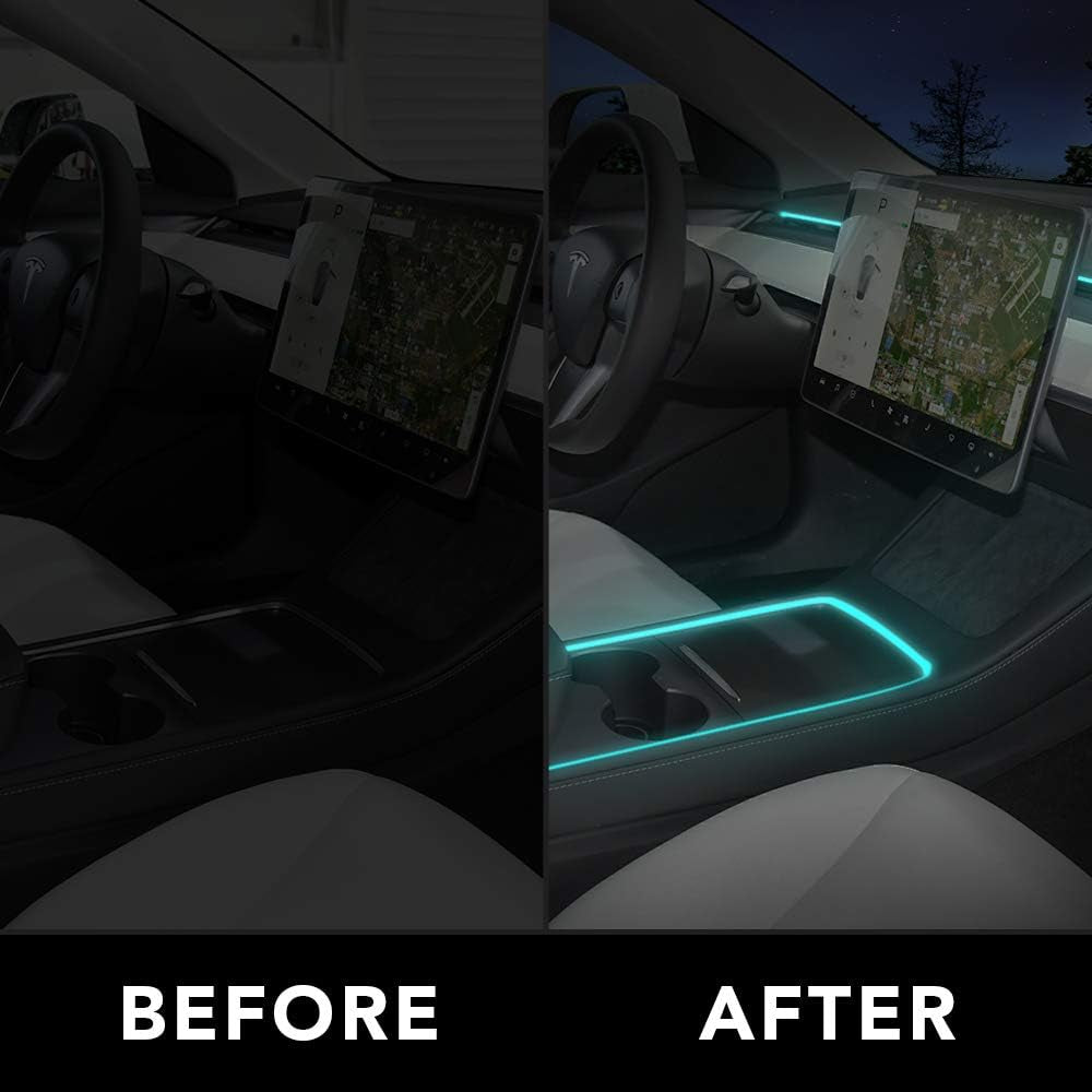 RGB Interior LED Strip Lights with App Controller for 2021-2022 Tesla Model Y and Model 3