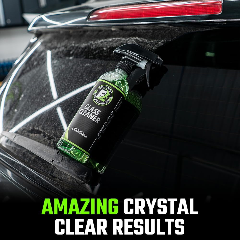 Glass Cleaner - Streak Free Window & Glass Cleaner | Crystal Clear Finish | Safe on Window Tint, Works on Glass, Windows, Nav Screes, Mirrors & More | 16 Oz