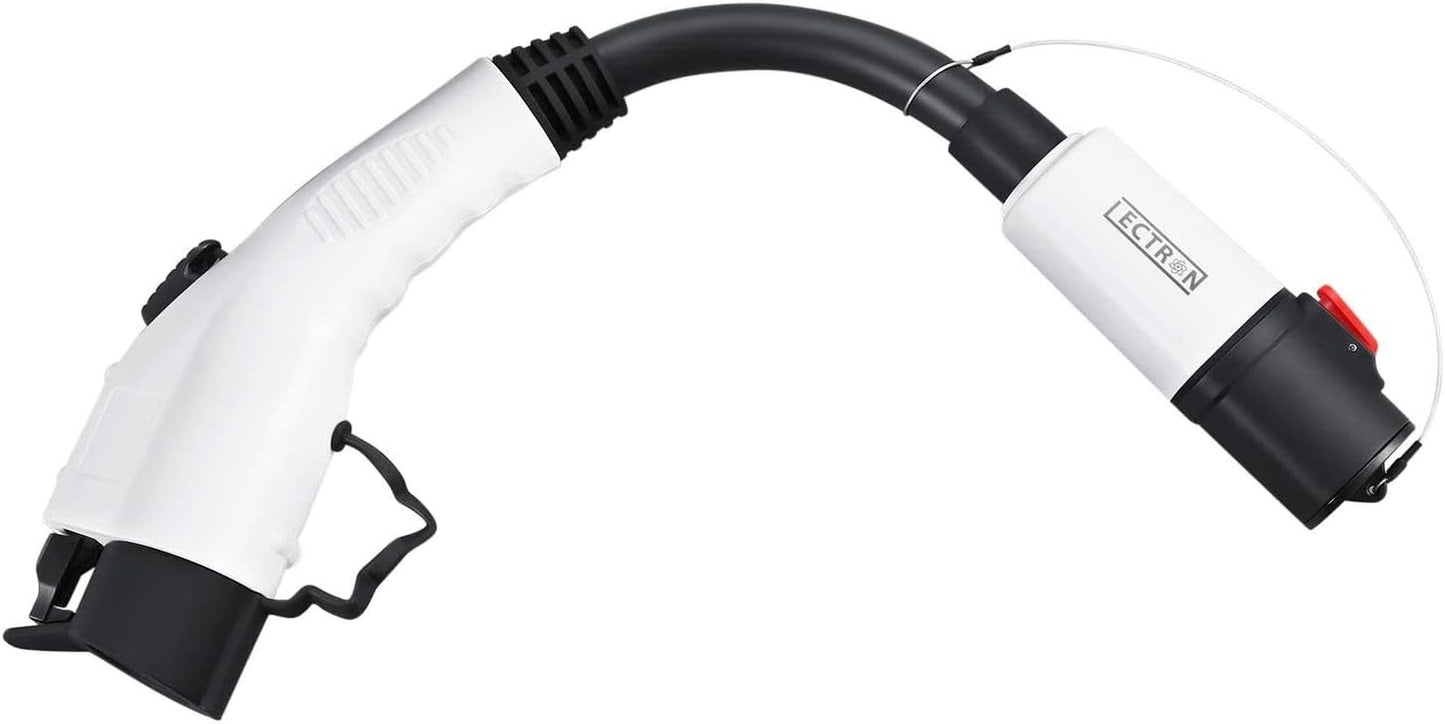 Tesla to J1772 Adapter - 40A, 250V Compatibility with Tesla High Powered Connector, Destination Charger, and Mobile Connector (White)