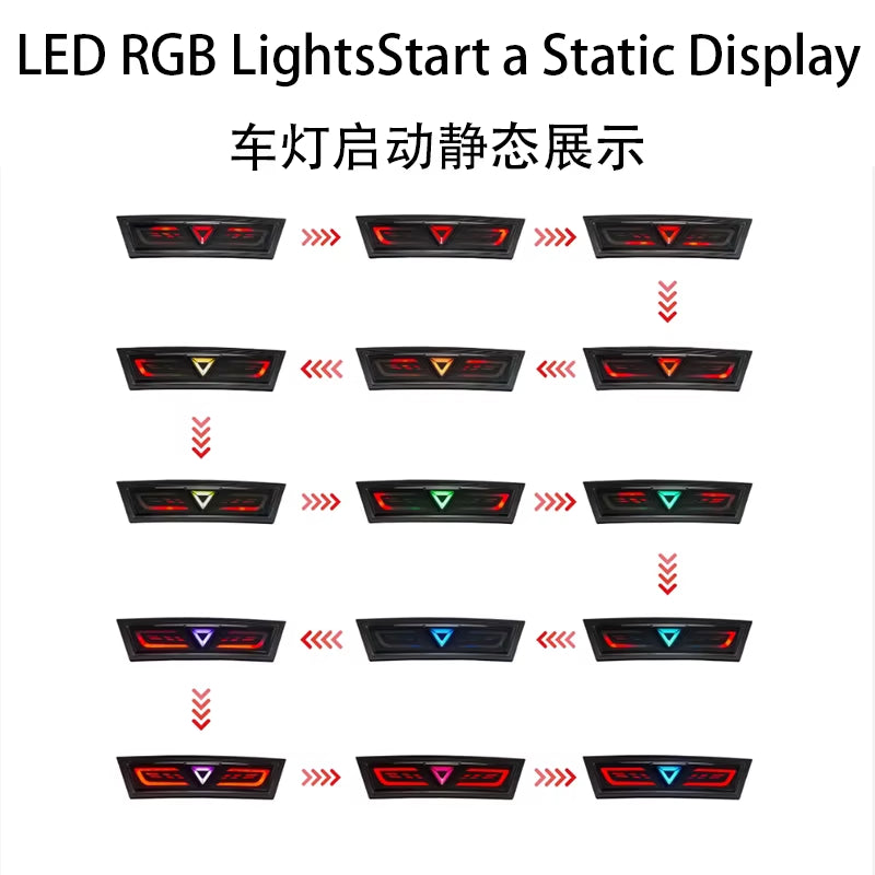 Tesla Model Y Compatible Navigation and Rear Bumper LED Lights with Flowing Turn Signals and Brake Light Modification