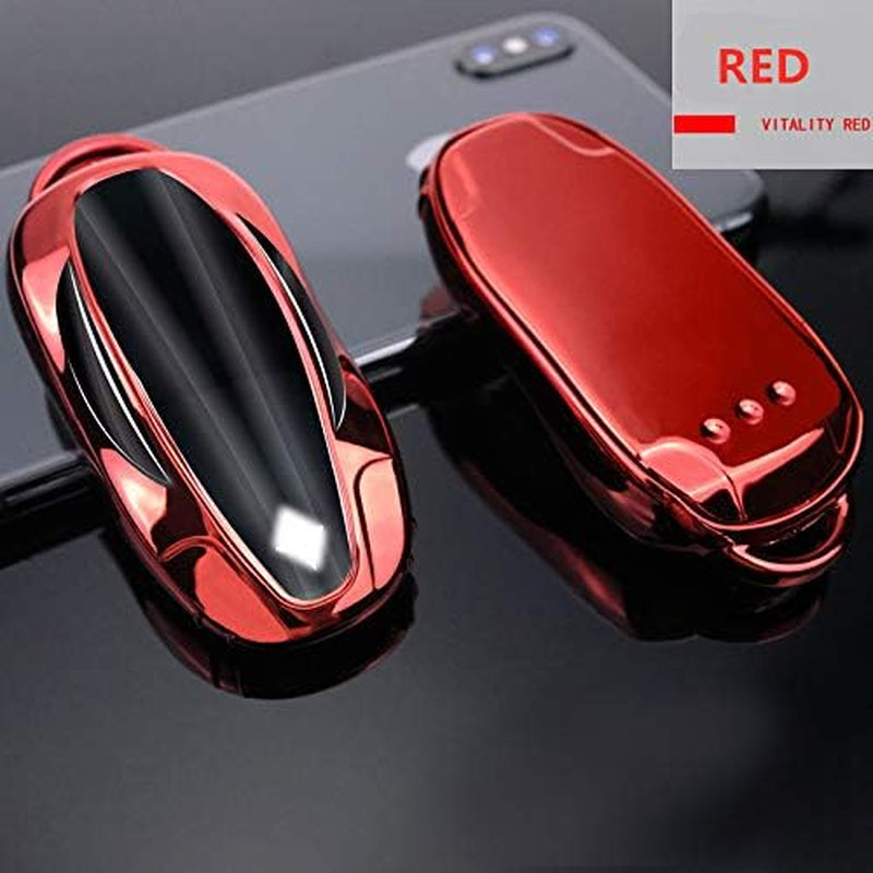 Model ３ Key Cover,Model ３ Key Case Tesla Model Key Shells (Red)