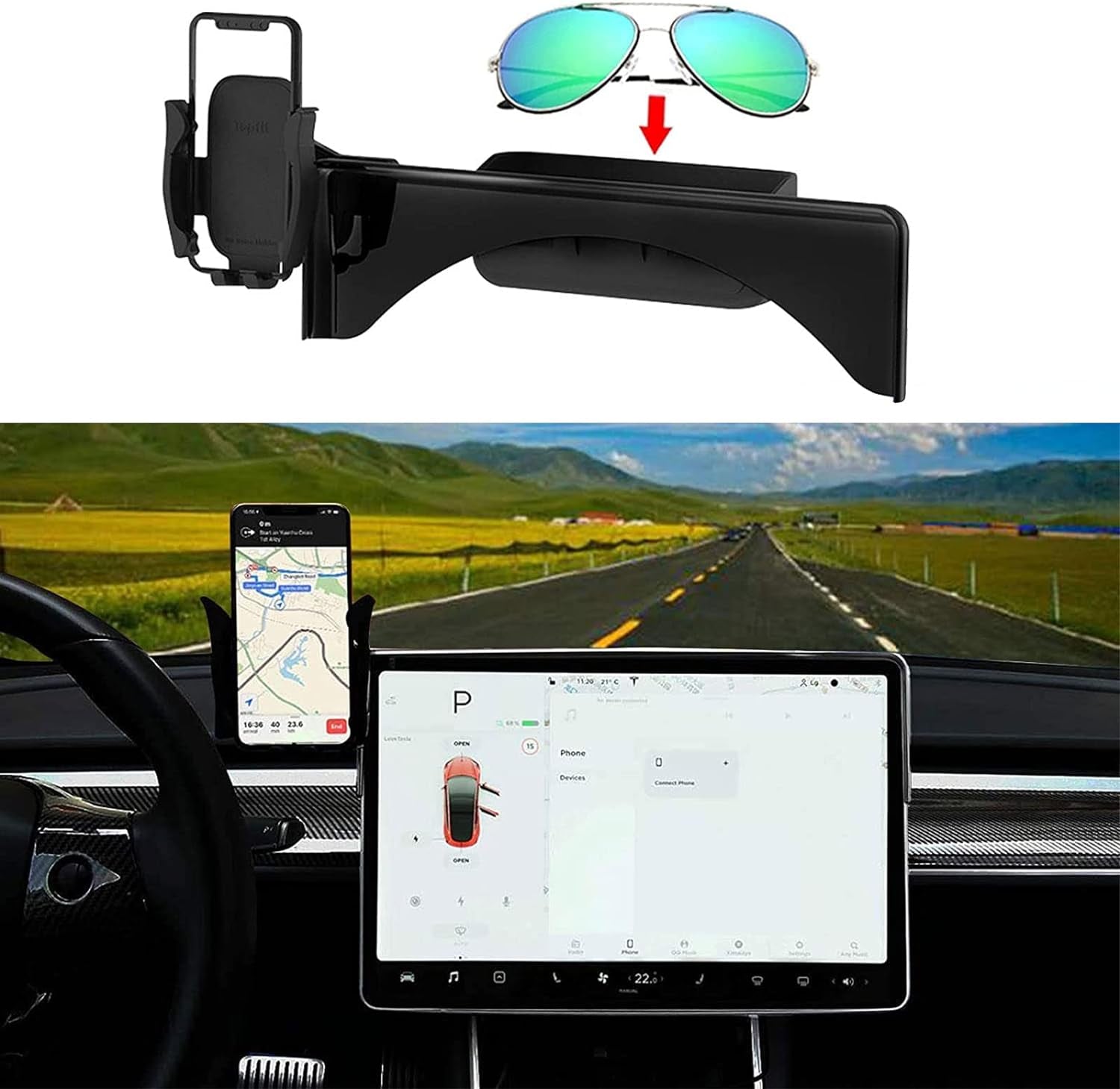 Tesla Model 3 and Model Y Silicone Phone Mount - Premium Phone Holder Accessory