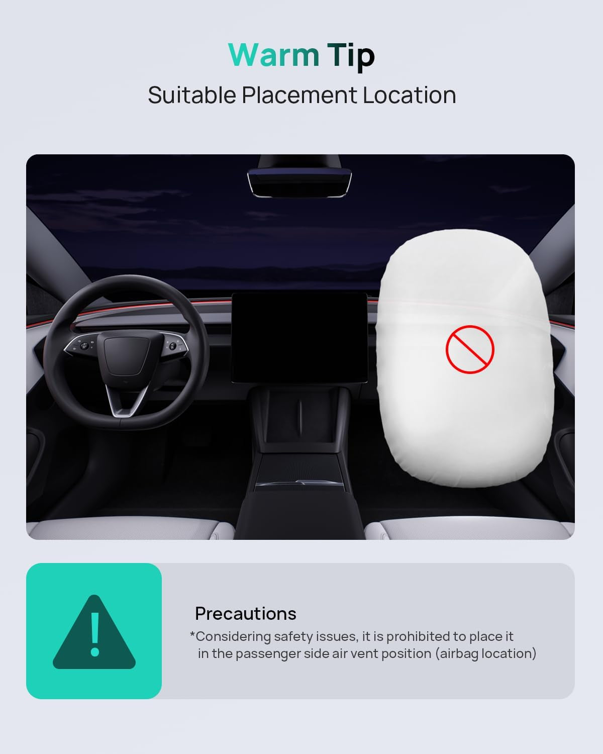 Car Air Freshener - White Peach Scent, Futuristic Style Aluminum Alloy Car Fragrance Diffuser with 2 Refills Designed for Tesla Model Y Model 3 (Includes Highland)