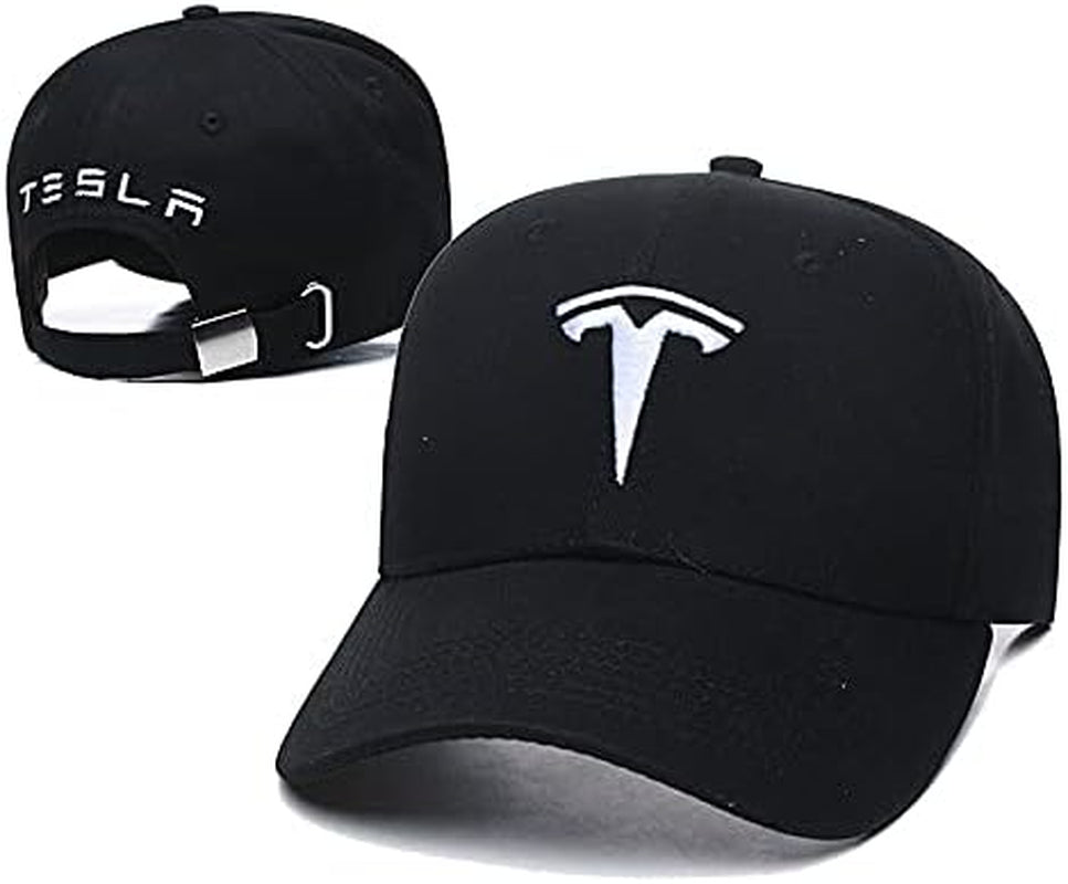 Fit Tesla Hat Baseball Cap,Baseball Cap for Men and Women Hat Travel Cap for Tesla Accessories… (Black-White)