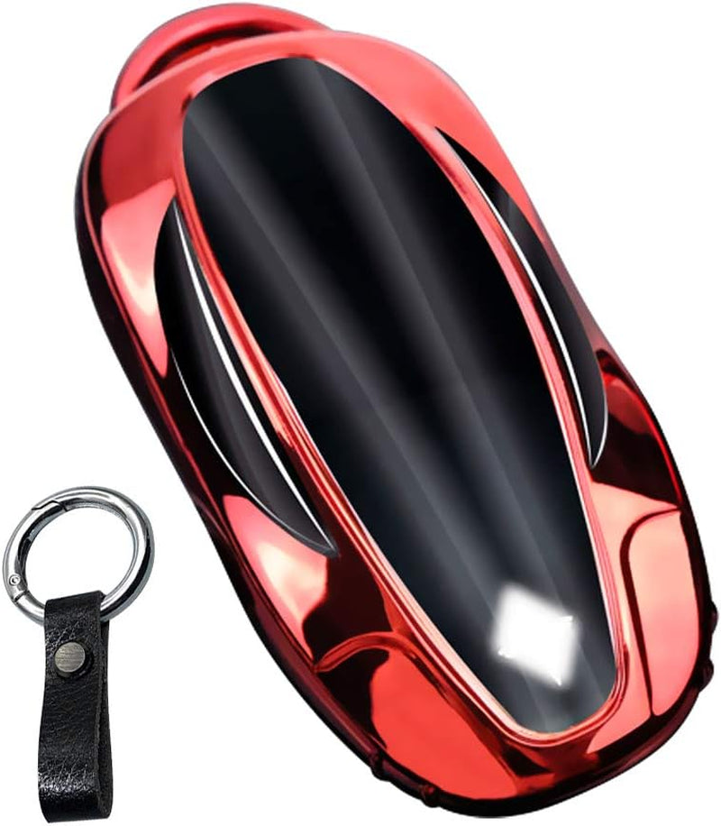 Model ３ Key Cover,Model ３ Key Case Tesla Model Key Shells (Red)