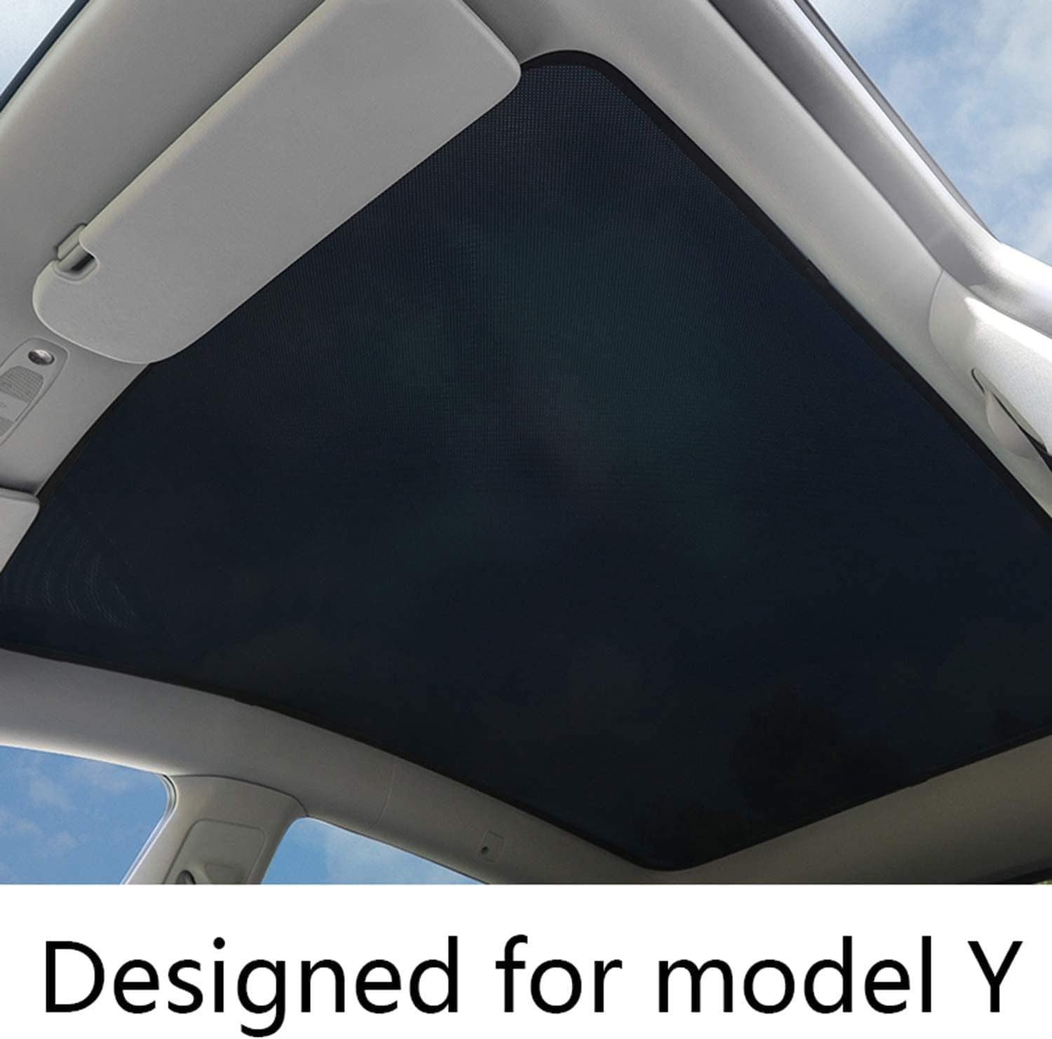 Tesla Model Y Sunshade - Premium Foldable Glass Roof Cover, 99.8% UV Protection, Keeps Your Car Cool, Includes Dustproof Storage Bag (2020-2023)