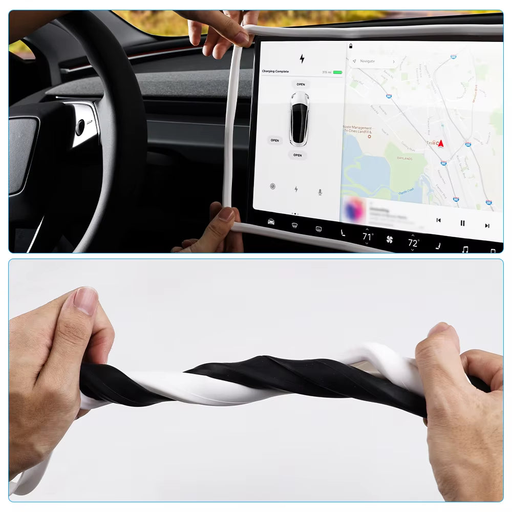 Tesla Model 3/Y Highland Screen Protector with Silicone Frame for Central Control Display Edge Protection