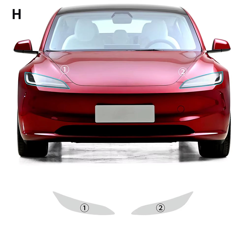 TPU Protective Film for Tesla Model 3 Highland 2024 Headlight and Tail Light Accessories