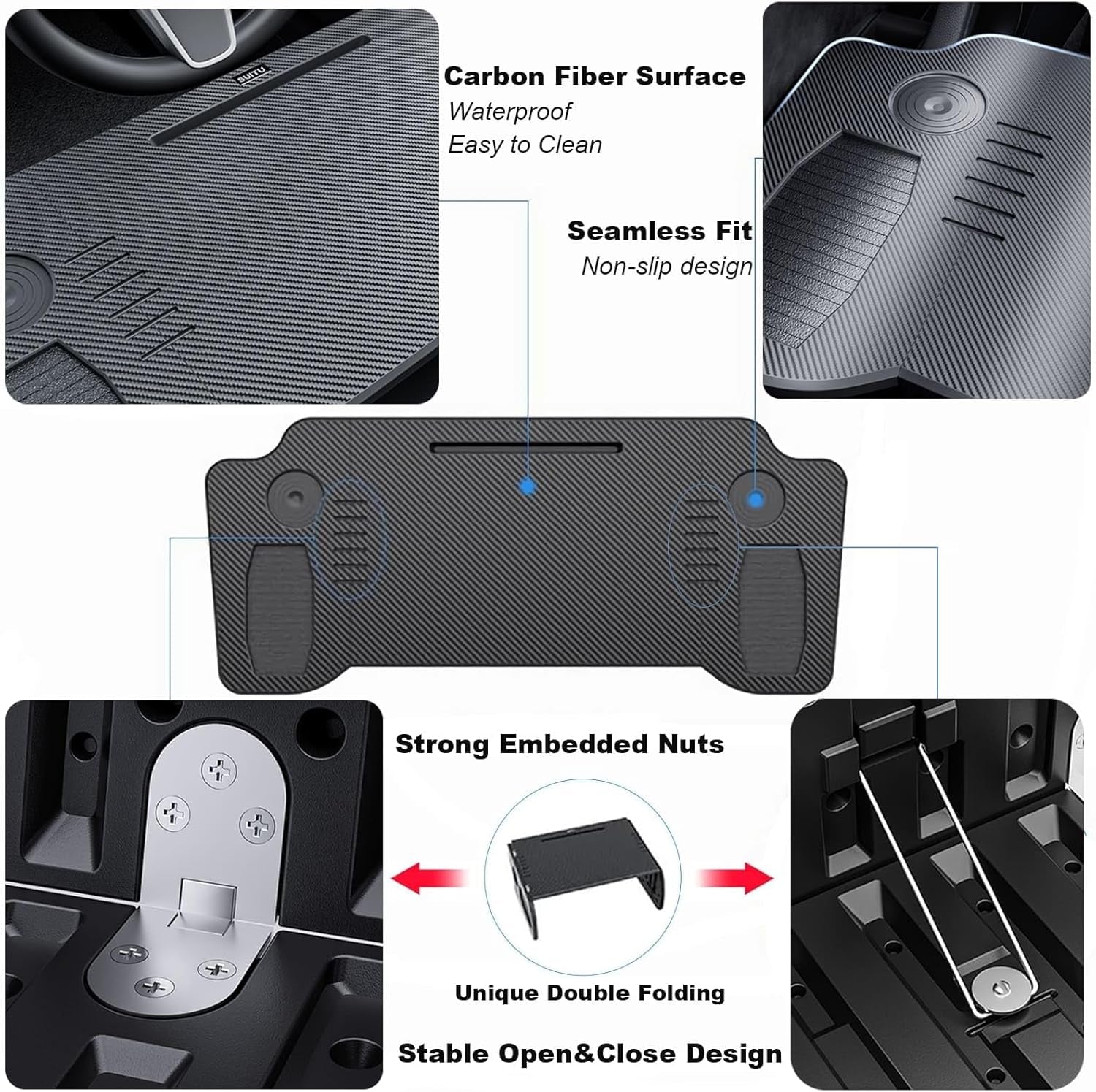 Upgraded Foldable Car Laptop Desk for Tesla Model Y & 3 - Perfect Travel & Remote Work Accessory, Ideal Christmas Gift!